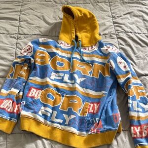 Born Fly Men's Multicolor Graphic Hoodie